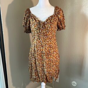 Floral mustard yellow Dress